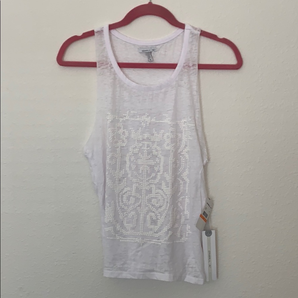 NEW WITH TAGS! Cute O’Neill white surfer tank top